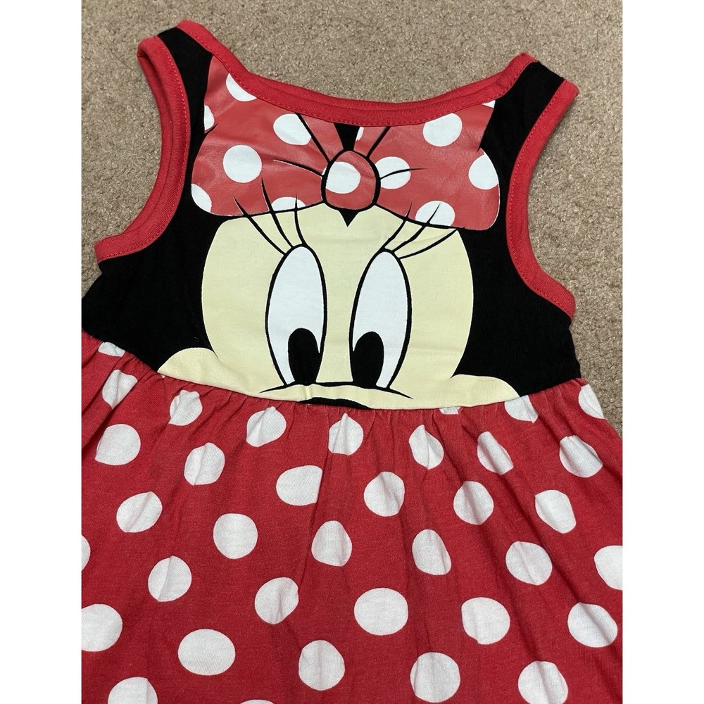 Disney 3T Minnie Mouse Dress Red White‎ Circle